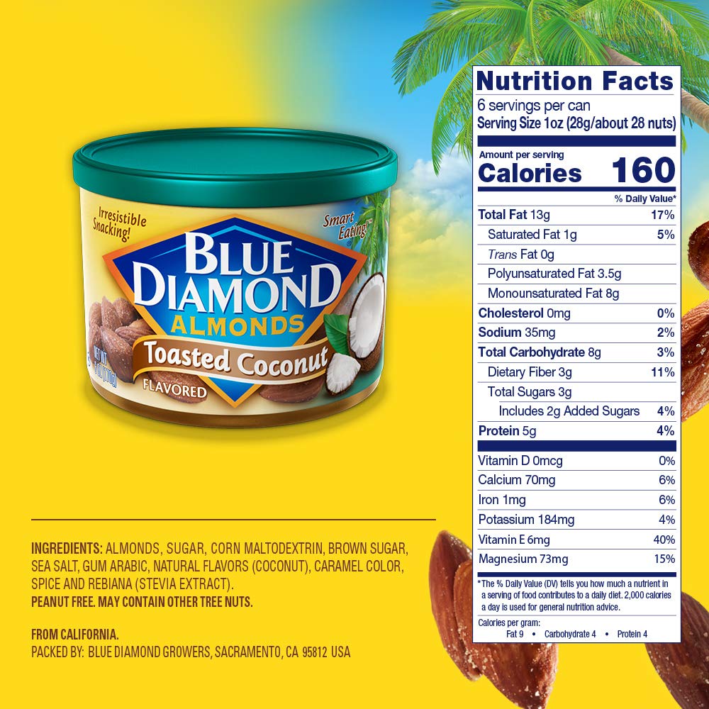 Blue Diamond Almonds Sriracha Flavored Snack Nuts, 6 Oz Resealable Can (Pack of 1)