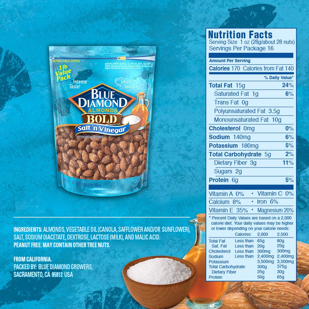 Blue Diamond Almonds Honey Roasted Snack Almonds, Honey Roasted, 1 Pound (Pack of 1)