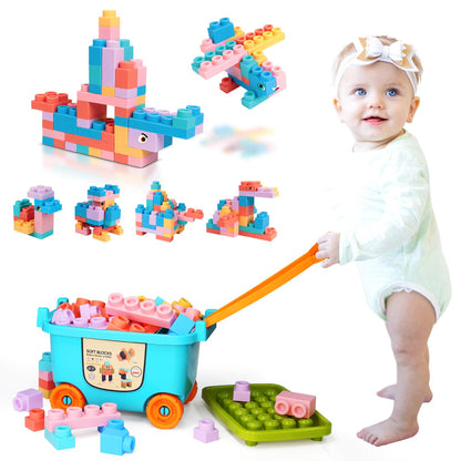 Top STEM Soft Building Block Sets for Kids Aged 18 months to 6 years old.Mega Building Blocks for preschool.Large Construction Block Toys for Toddler to Improve Imagination、Creativity、Hands-on Ability