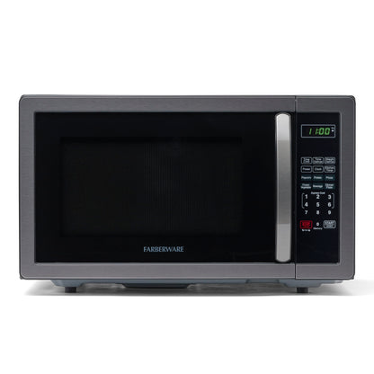 Farberware Countertop Microwave 1000 Watts, 1.1 cu ft - Microwave Oven With LED Lighting and Child Lock - Perfect for Apartments and Dorms - Easy Clean Stainless Steel