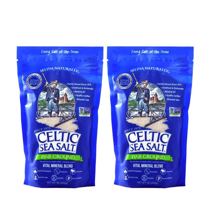 Fine Ground Celtic Sea Salt – 16 Ounce (Pack of 1) Resealable Bag of Nutritious, Classic Sea Salt, Great for Cooking, Baking, Pickling, Finishing and More, Pantry-Friendly, Gluten-Free