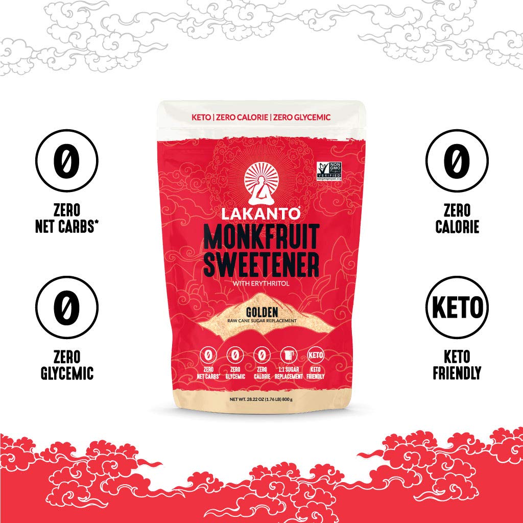 Lakanto Baking Monk Fruit Sweetener with Erythritol - Baking Sugar Substitute, Zero Calorie, Keto Diet Friendly, Zero Net Carbs, Extract, Sugar Replacement (Baking - 1 lb)