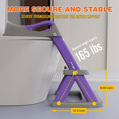 Toilet Potty Training Seat with Step Stool Ladder,SKYROKU Training Toilet for Kids Boys Girls Toddlers-Comfortable Safe Potty Seat with Anti-Slip Pads Ladder (Grey)