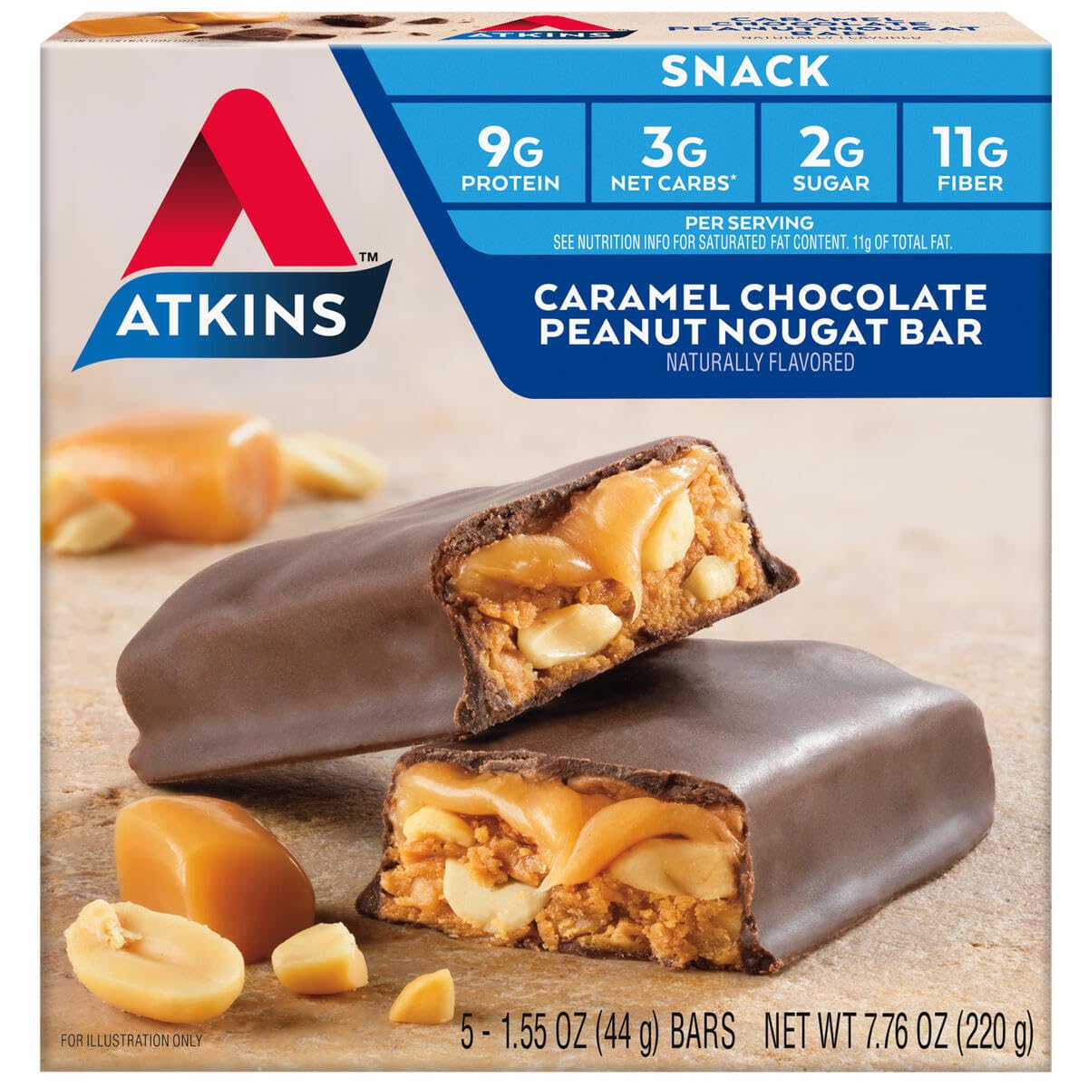 Atkins Double Fudge Brownie Protein Meal Bar, High Fiber, 15g Protein, 1g Sugar, 4g Net Carb, Meal Replacement, Keto Friendly