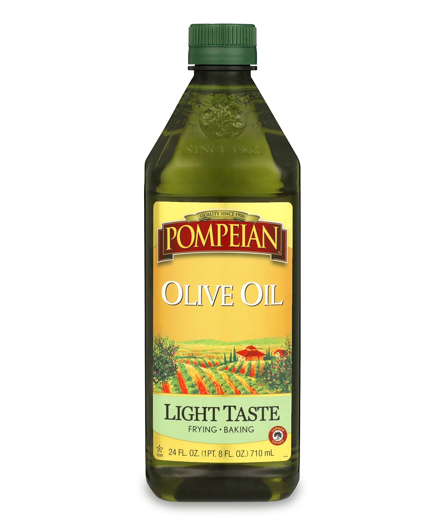 Pompeian Light Taste Olive Oil, Subtle Flavor, Perfect for Frying & Baking, Naturally Gluten Free, Non-Allergenic, Non-GMO, 32 FL. OZ.