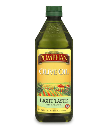 Pompeian Light Taste Olive Oil, Subtle Flavor, Perfect for Frying & Baking, Naturally Gluten Free, Non-Allergenic, Non-GMO, 32 FL. OZ.