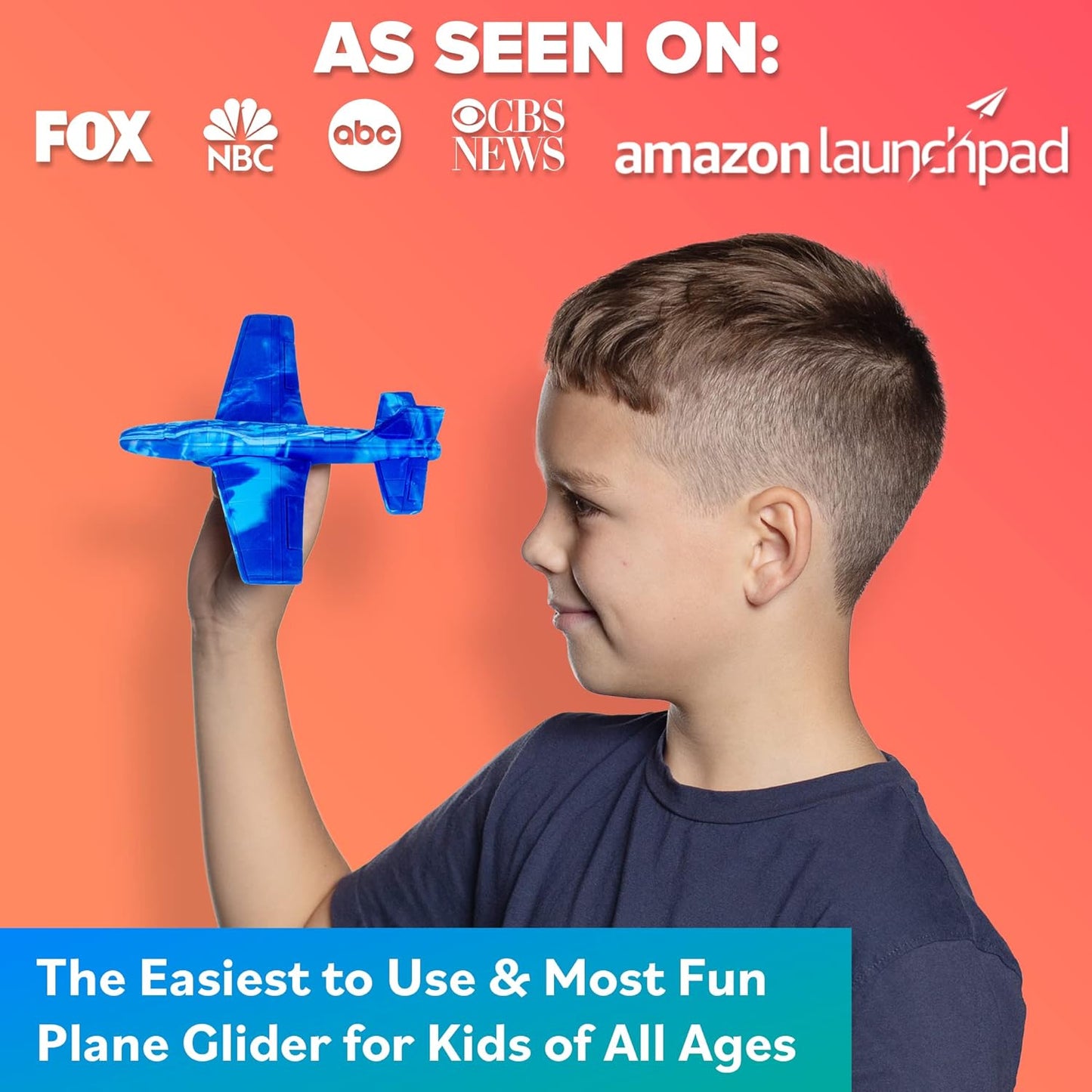 Airplane Toy Foam Airplanes for Kids: Best Stocking Stuffers for Boys & Girls - Easy Throwing Air Planes - STEM Summer Yard Beach Toy Games - Styrofoam Plane Glider - Great Gifts for Age 4 5 6 7 8 9