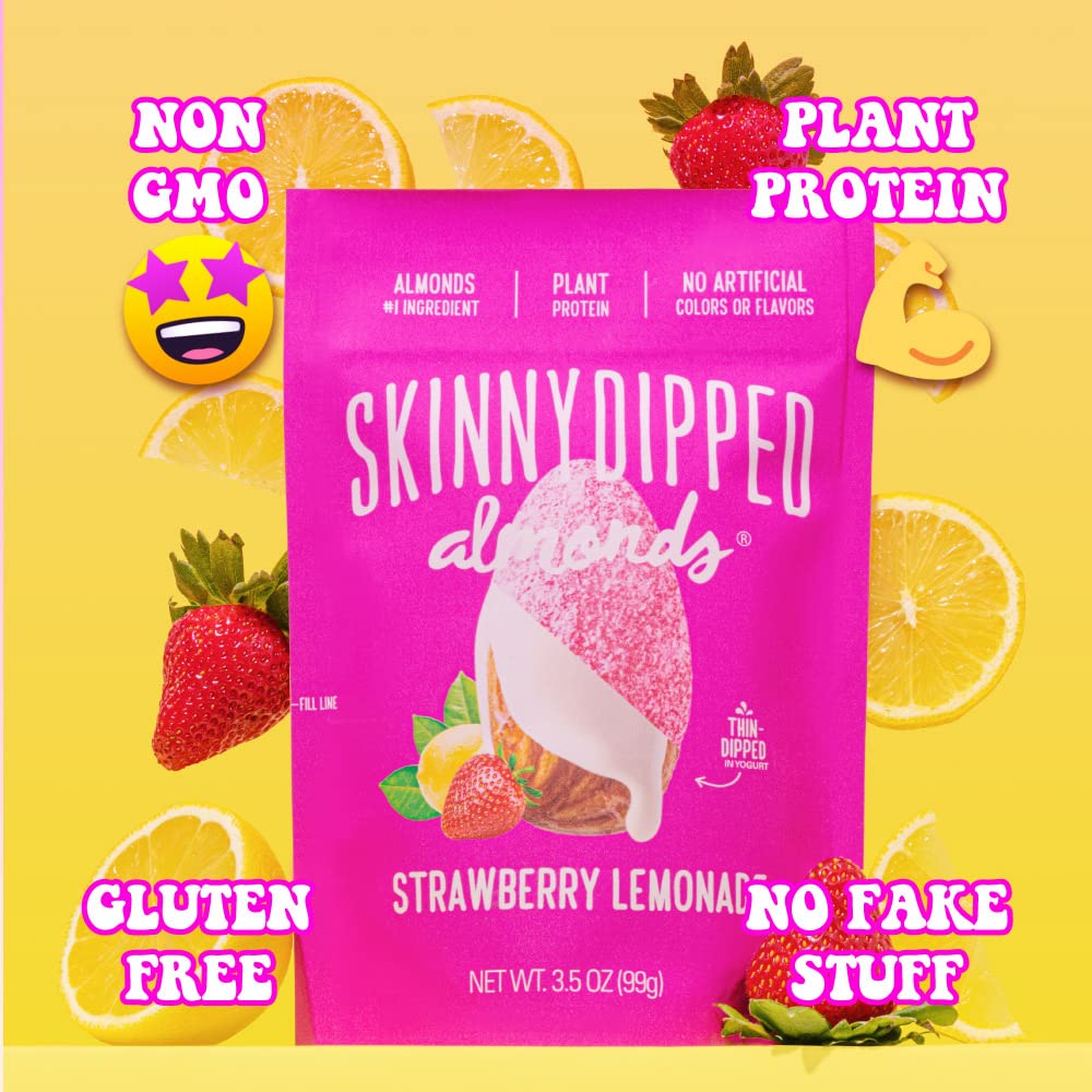 SkinnyDipped Snack Attack Minis Almond Variety Pack, Healthy Snack, Plant Protein, Gluten Free, 0.46 oz Mini Bags, Pack of 25