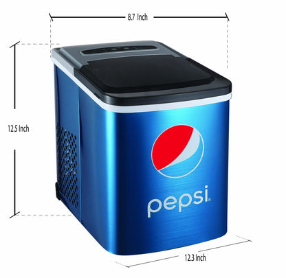 CURTIS Pepsi 26 Lbs Stainless Steel Ice Maker Built in Bottle Opener Blue ICE147PEP