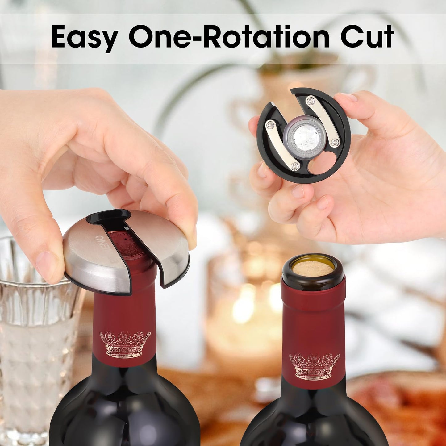 Wine Opener, Zinc Alloy Premium Wing Corkscrew Wine Bottle Opener with Multifunctional Bottles Opener, Sharp Corkscrew with Ergonomic Non-slip Wing Handle, Upgrade