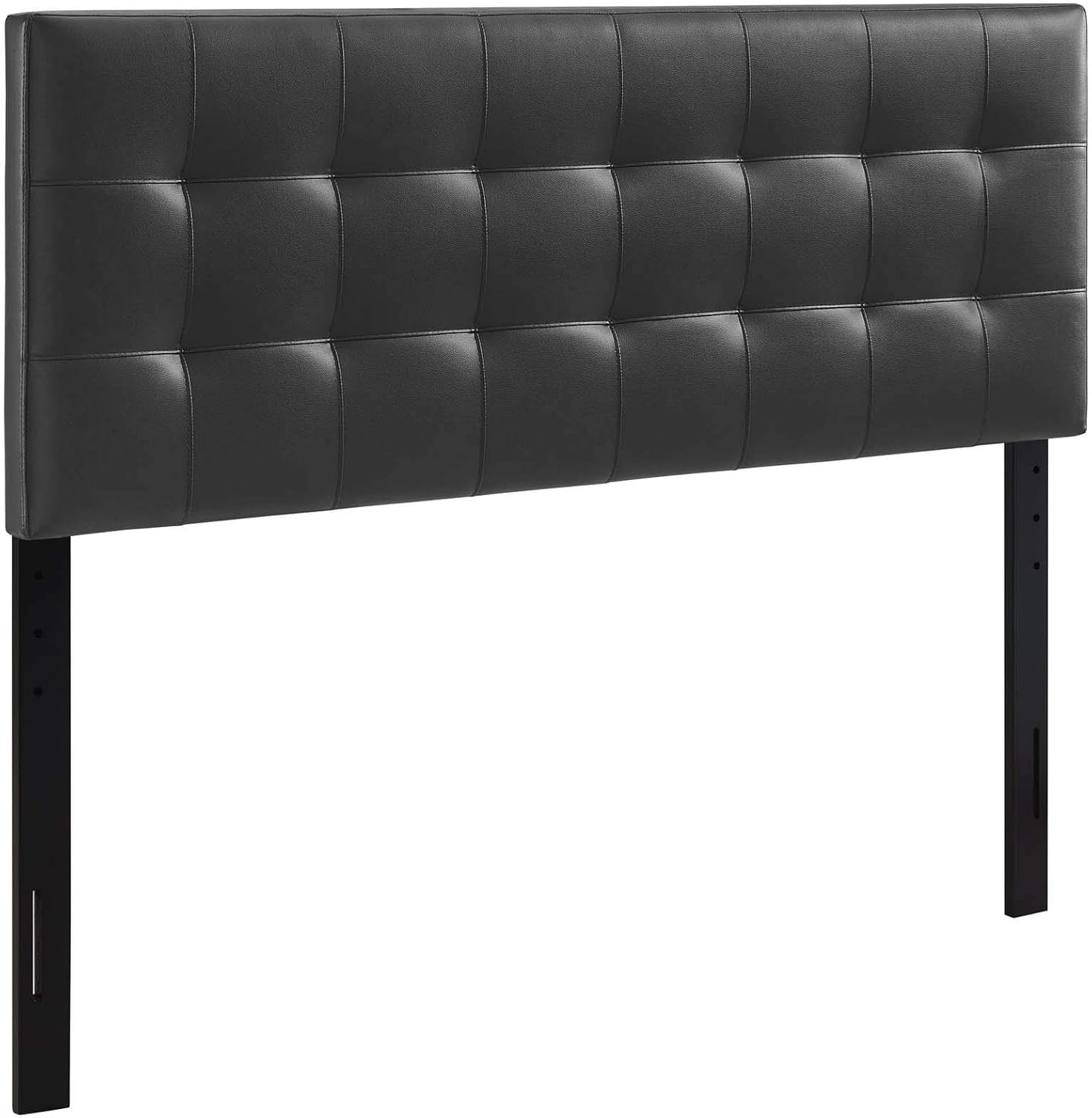 Modway Lily Tufted Faux Leather Upholstered Queen Headboard in Black