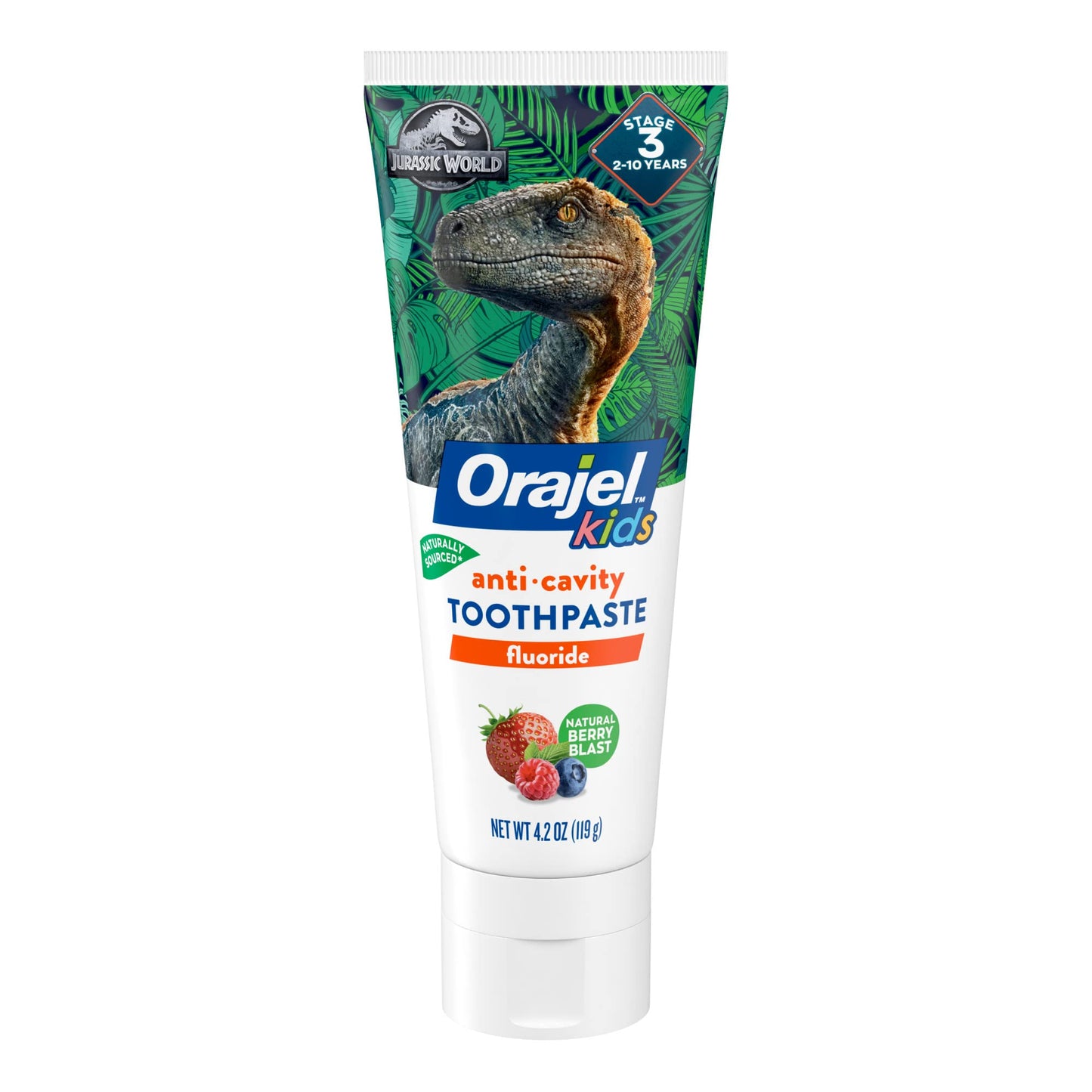 Orajel Kids Anti-Cavity Fluoride Toothpaste, Natural Flavor, 4.2oz Tube