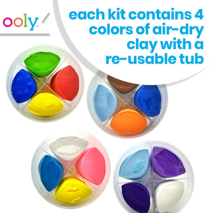 OOLY Creatibles, 24 Colors Air Dry Clay Kit for Kids Craft, Modeling Clay with 3 Shaping Tools, Craft Supplies & Materials, Airdry Clay DIY Art Set for Kids Ages 6 and Up