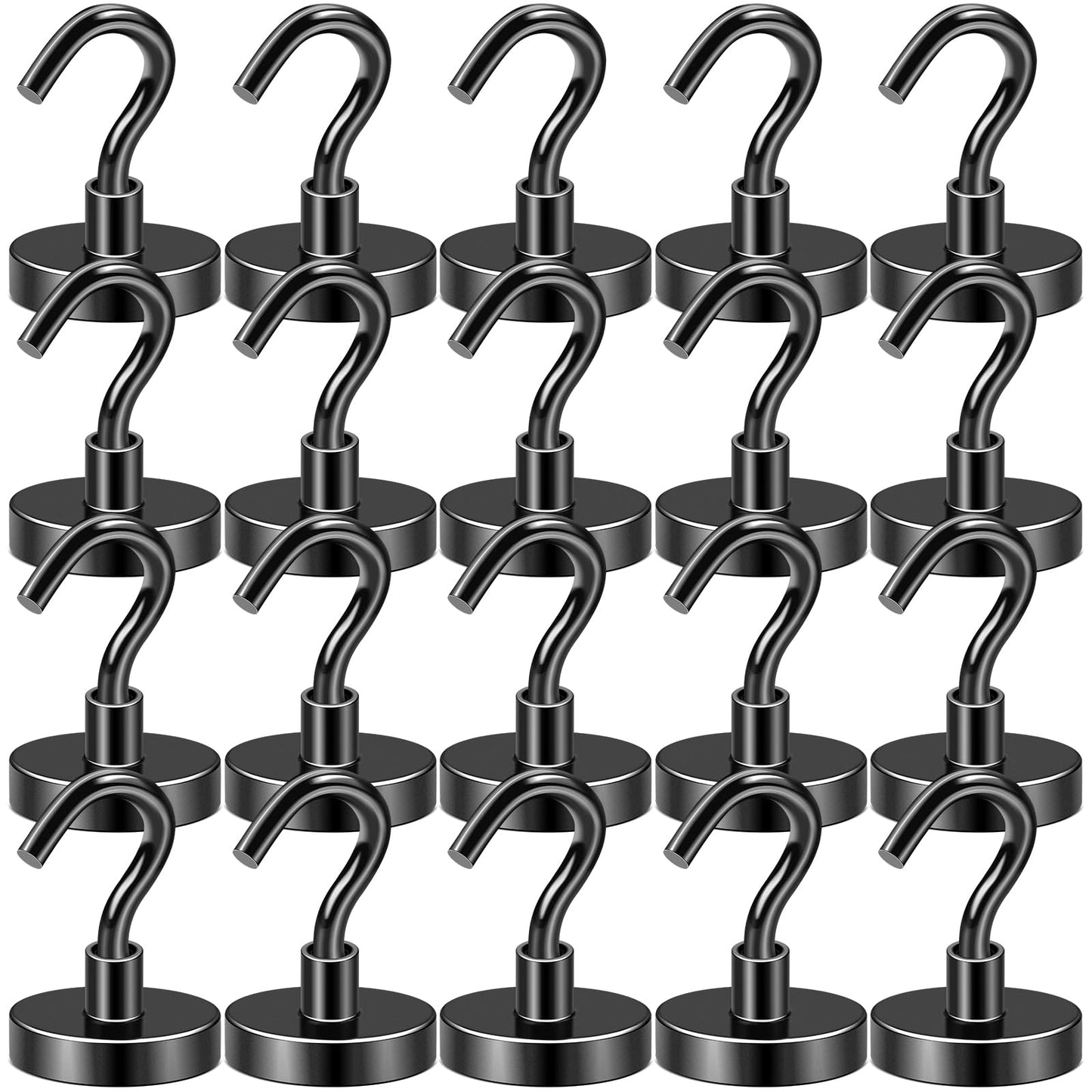 DIYMAG Magnetic Hooks, 30lbs+ Heavy Duty Magnetic Hooks Cruise for Hanging, Super Strong Magnet Hooks for Cruise Cabin, Refrigerator, Classroom, Magnetic Metal Hooks for Grill (Sliver, Pack of 20)