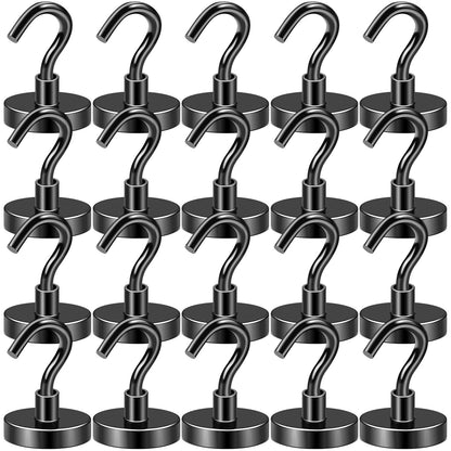 DIYMAG Magnetic Hooks, 30lbs+ Heavy Duty Magnetic Hooks Cruise for Hanging, Super Strong Magnet Hooks for Cruise Cabin, Refrigerator, Classroom, Magnetic Metal Hooks for Grill (Sliver, Pack of 20)