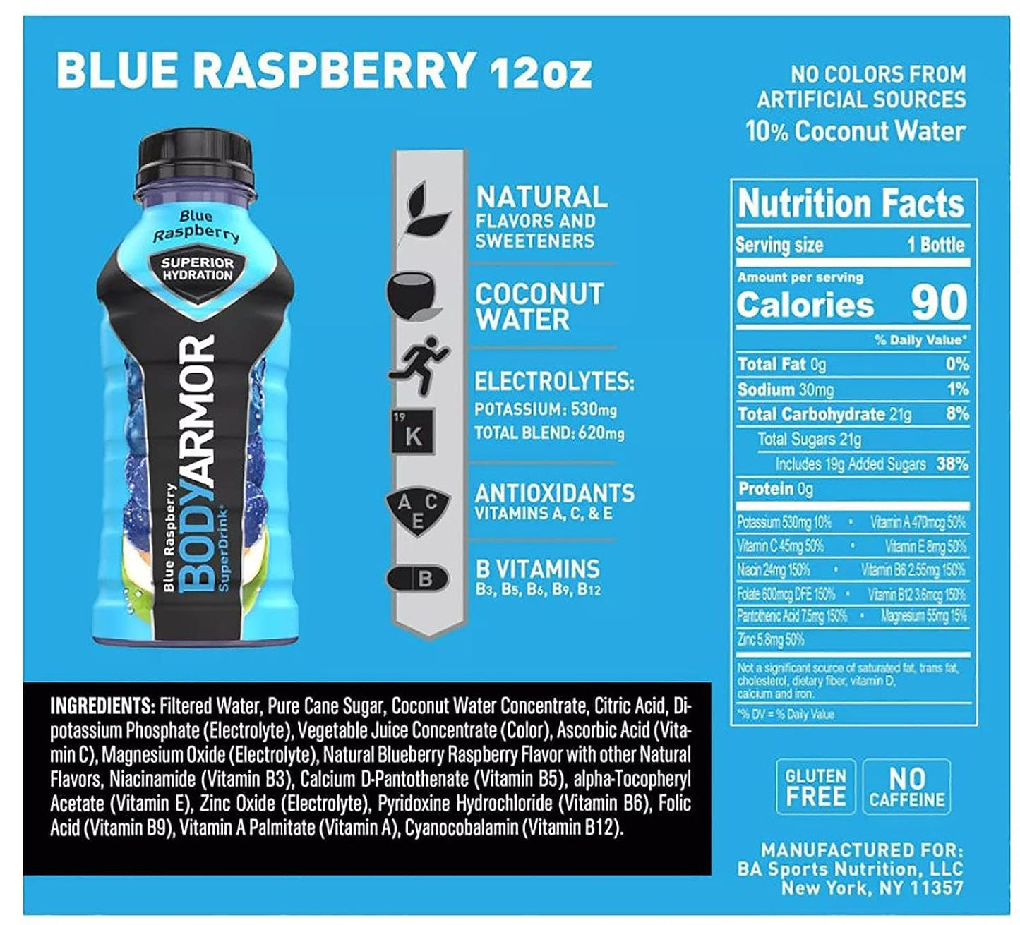 BODYARMOR Sports Drink Sports Beverage, Strawberry Banana, Coconut Water Hydration, Natural Flavors With Vitamins, Potassium-Packed Electrolytes, Perfect For Athletes, 12 Fl Oz (Pack of 8)