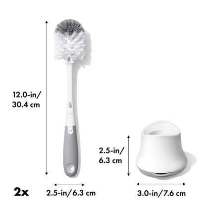 OXO Tot Bottle Brush with Nipple Cleaner and Stand - Gray