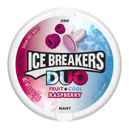 ICE BREAKERS Duo Fruit Plus Cool Strawberry Sugar Free Breath Mints Tins, 1.3 oz (8 Count)