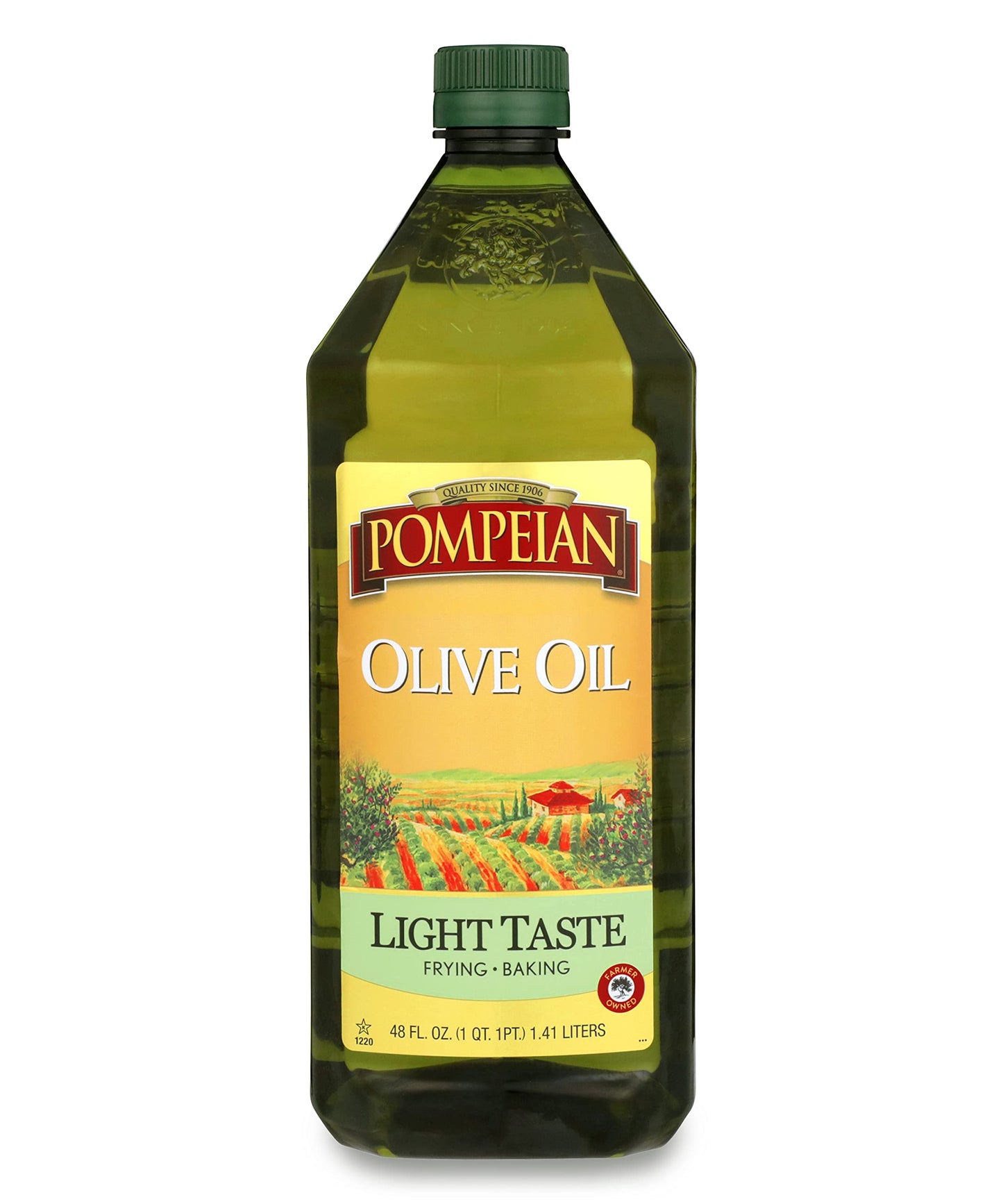 Pompeian Light Taste Olive Oil, Subtle Flavor, Perfect for Frying & Baking, Naturally Gluten Free, Non-Allergenic, Non-GMO, 32 FL. OZ.