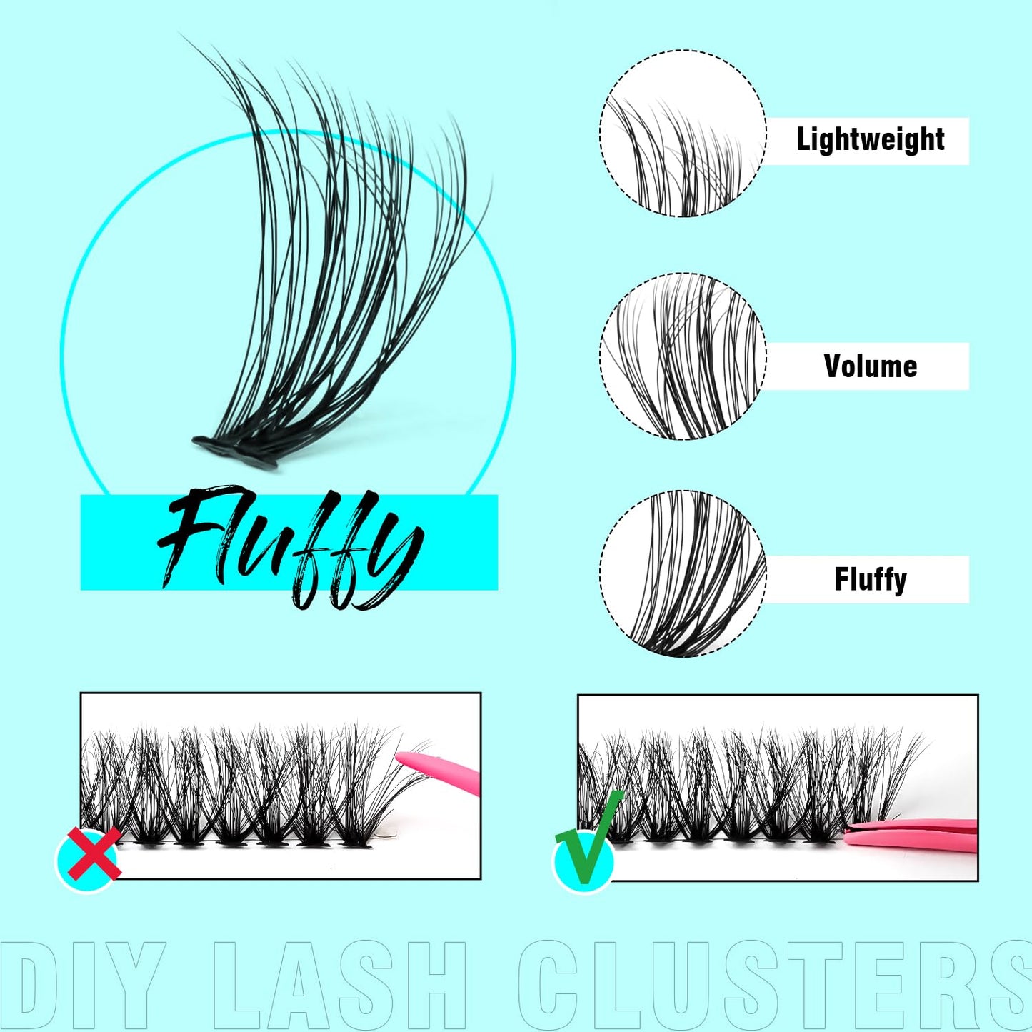 VAVALASH DIY Lash Extension Kit 280 Clusters Individual Lashes Kit 30D 40D 0.07D-10-16mm Lash Clusters, Lash Bond and Seal, Lash Tweezer for DIY Eyelash Extension at Home（Kit-30D+40D-0.07D-10-16MIX）