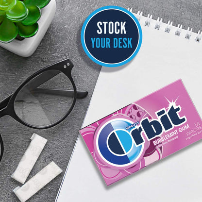 ORBIT Spearmint Sugar Free Back to School Chewing Gum, 3 Ct Packs