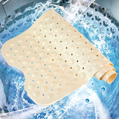 YINENN Bath Tub Shower Safety Mat 40 x 16 Inch Non-Slip and Extra Large, Bathtub Mat with Suction Cups, Machine Washable Bathroom Mats with Drain Holes, Clear