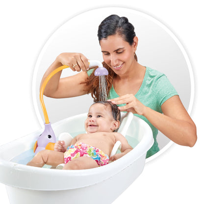 Yookidoo Baby Bath Shower Head - Elephant Water Pump with Trunk Spout Rinser - Control Water Flow from 2 Elephant Trunk Knobs for Maximum Fun in Tub or Sink for Newborn Babies