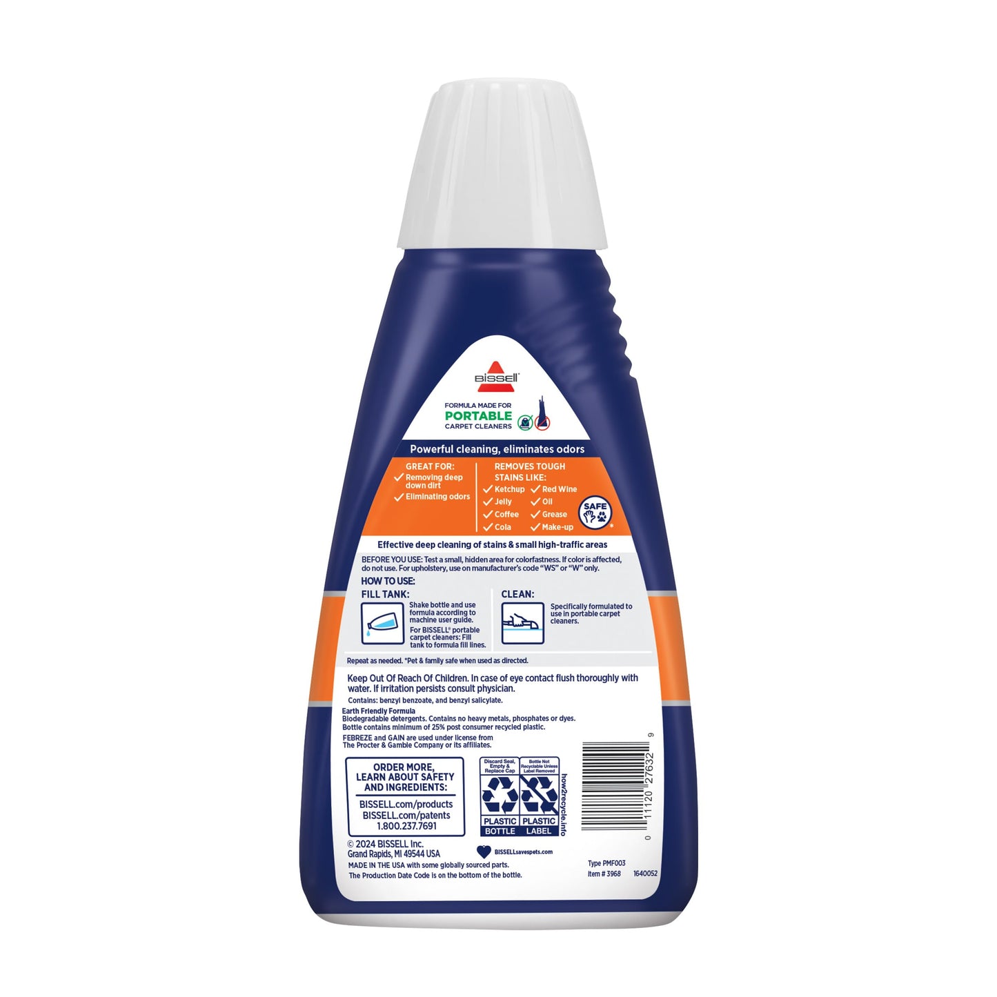 Bissell 74R7 Pet Stain & Odor Portable Machine Formula, 32-Ounce, Fl Oz