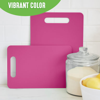 GreenLife 2 Piece Cutting Board Kitchen Set, Dishwasher Safe, Extra Durable, Soft Pink