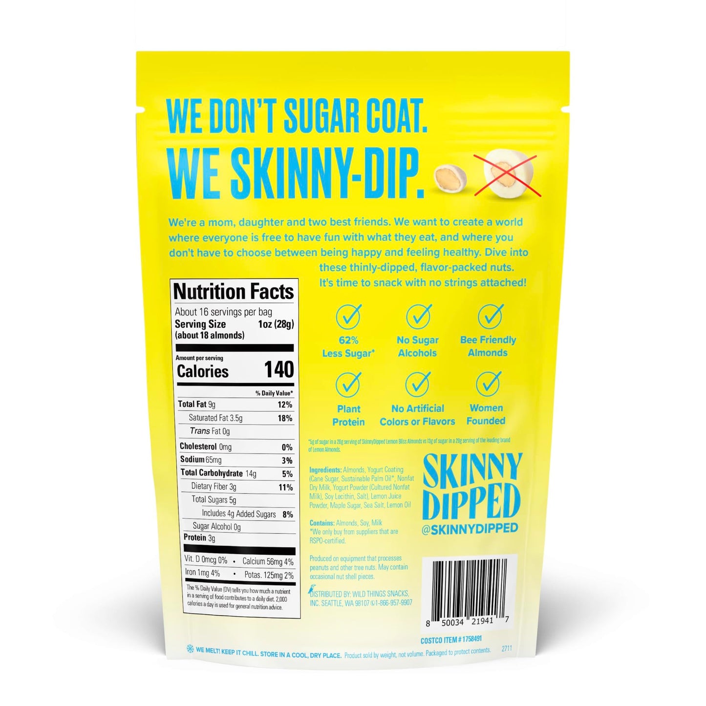 SkinnyDipped Snack Attack Minis Almond Variety Pack, Healthy Snack, Plant Protein, Gluten Free, 0.46 oz Mini Bags, Pack of 25