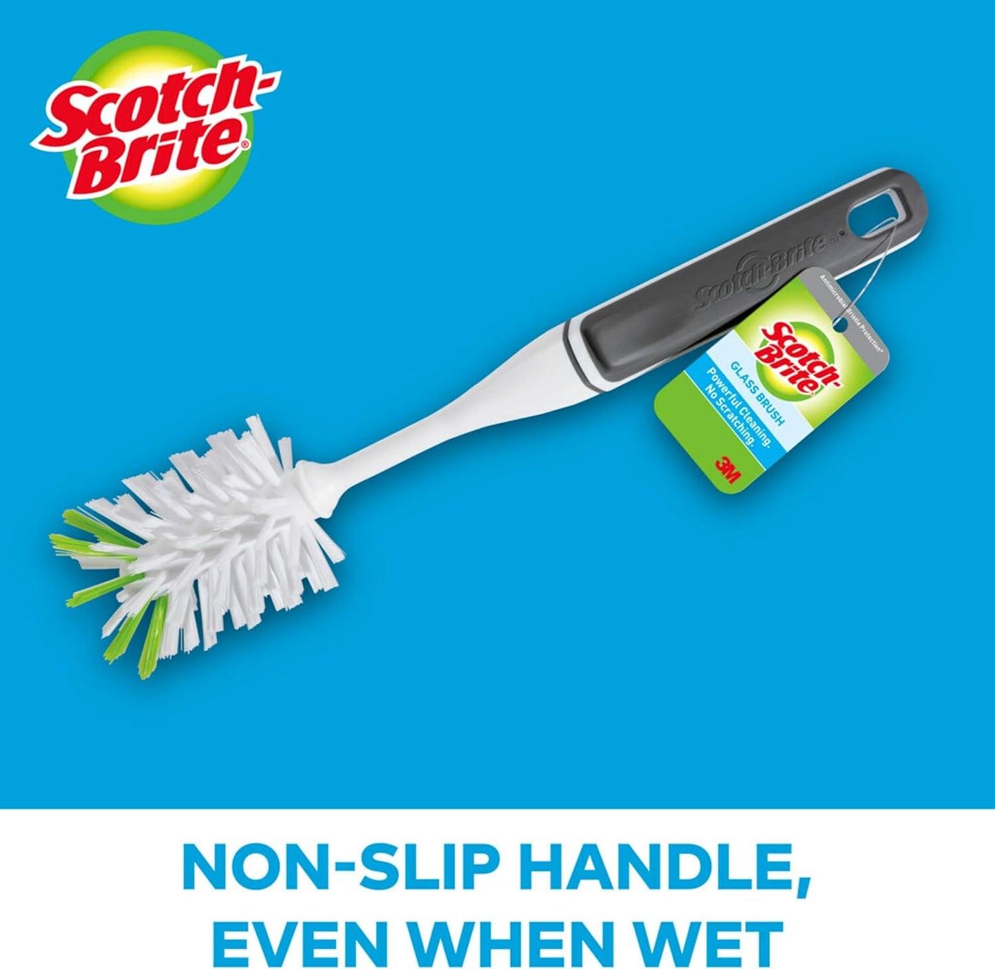 Scotch-Brite Glass and Water Bottle Brush, Long-Lasting Bristles, Safe On Multiple Types Of Water Bottles, Vases, And More