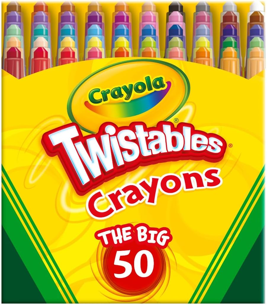 Crayola Mini Twistables Crayons (50ct), Kids Art Supplies for Back to School, Coloring Set, Toddler Crayons for Coloring Books