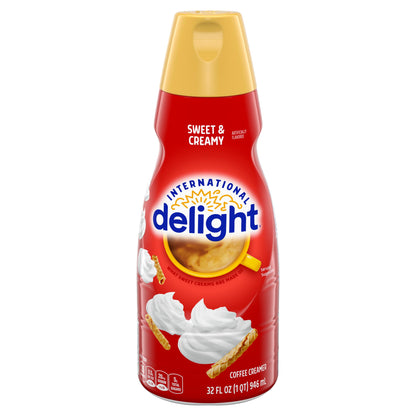 International Delight Coffee Creamer Singles, Sweet & Creamy, Shelf Stable Flavored Creamer, 24 Ct, 16 FL Oz, Pre-Portioned Creamers