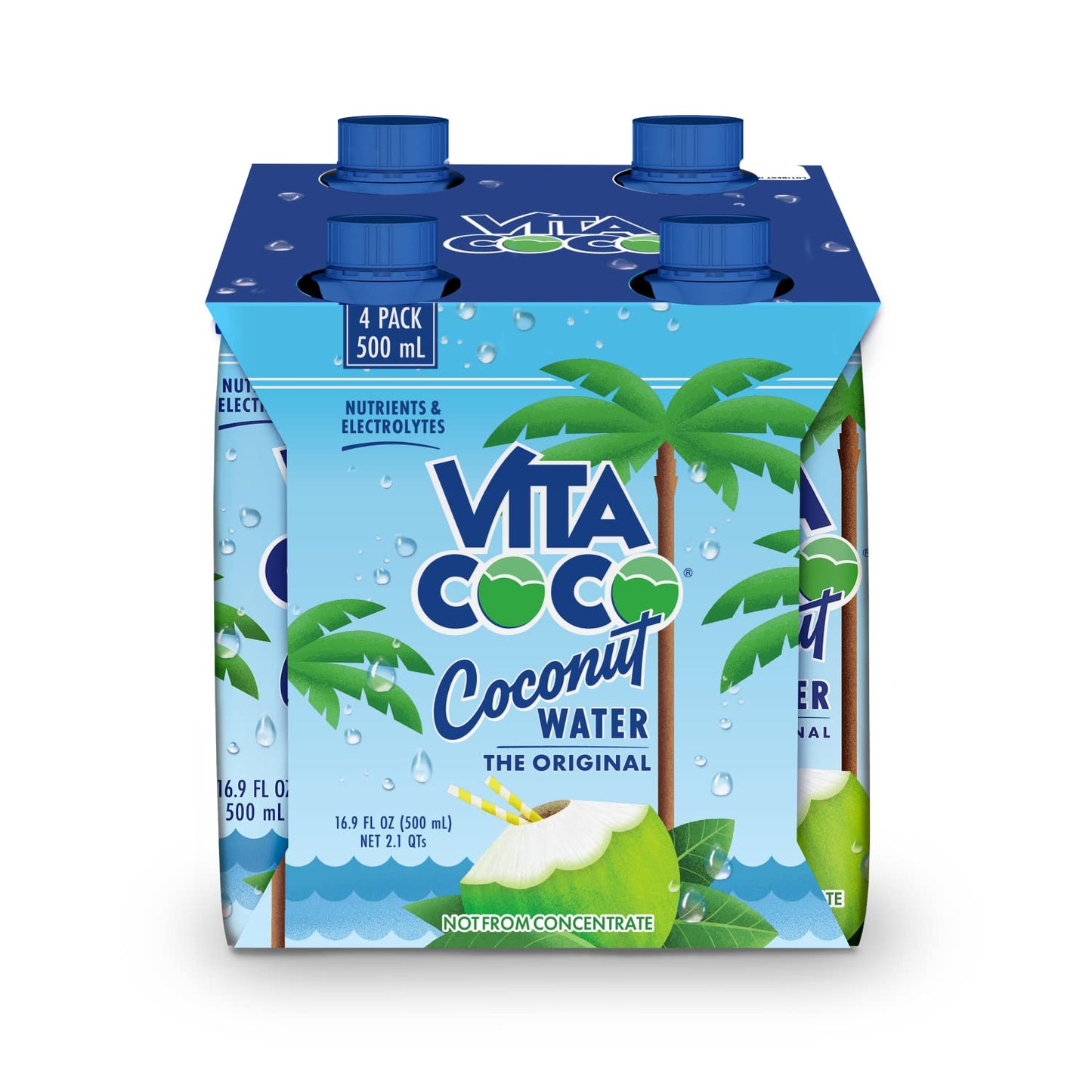 Vita Coco Coconut Water Original, 33.8 Fl Oz (Pack of 6)