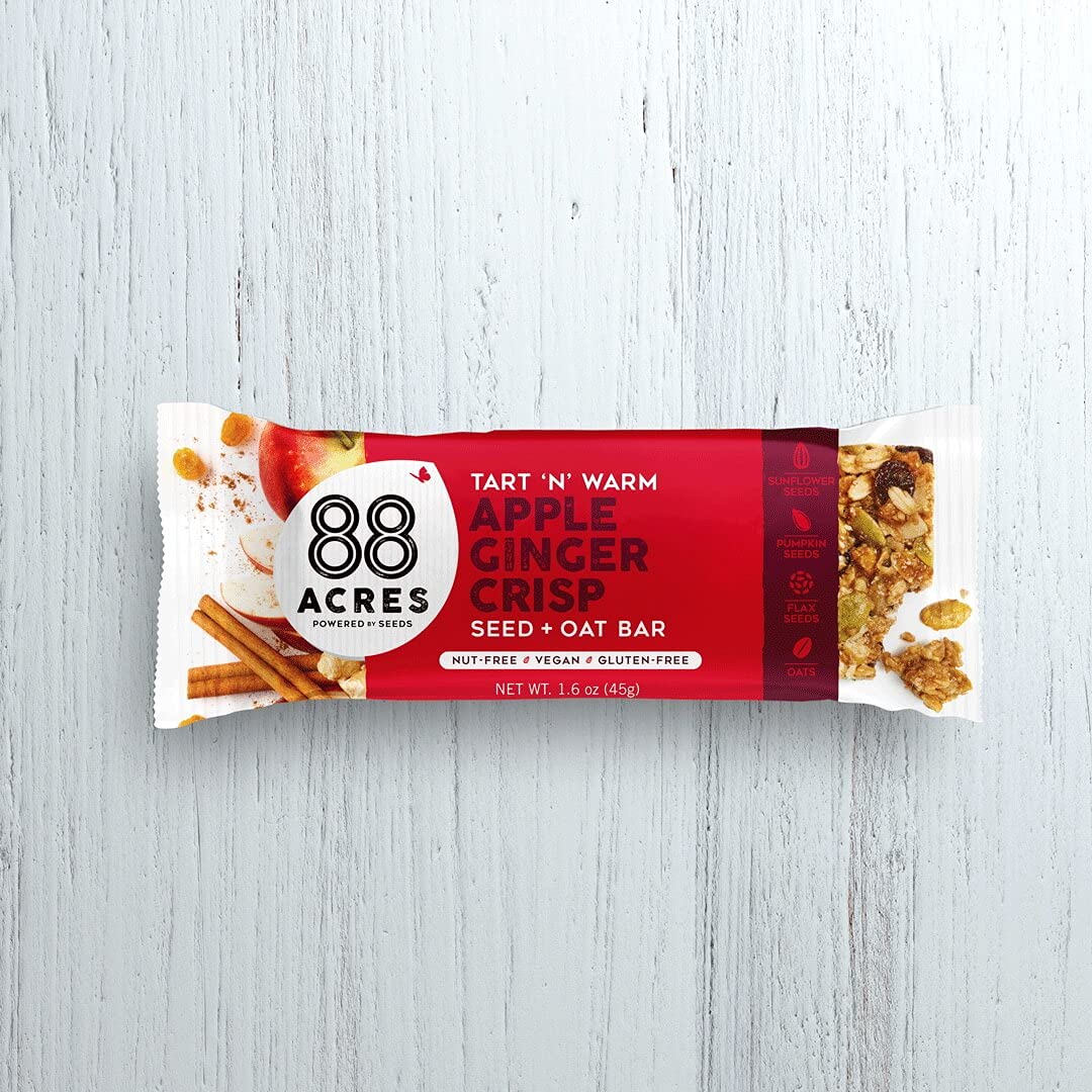 88 Acres Granola Bars | Dark Chocolate Sea Salt | Gluten Free, Nut-Free Oat and Seed Snack Bar | Vegan & Non GMO | 12 Pack