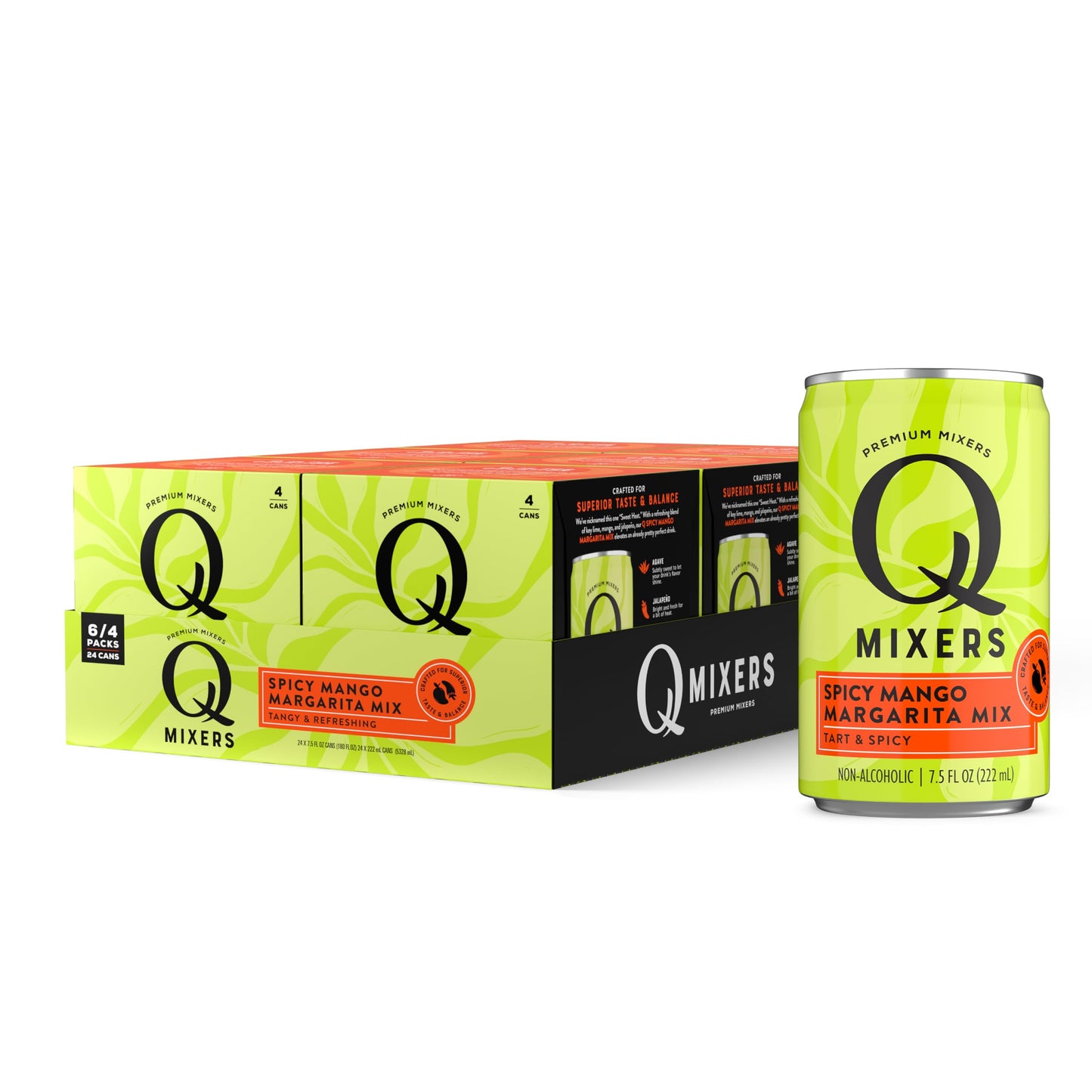 Q Mixers Tonic Water, Premium Cocktail Mixer Made with Real Ingredients, Only 45 Calories per Can, 7.5 Fl oz (Pack of 24)