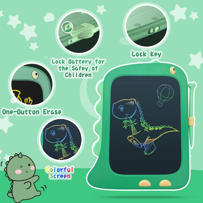 ORSEN 8.5 Inch LCD Doodle Board Tablet Toy - Green Dinosaur Drawing Pad for Kids 2-6 Years Old - Christmas and Birthday Gifts