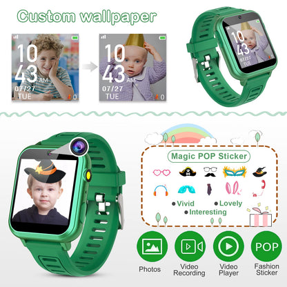 Phyulls Smart Watch for Kids with 24 Games Alarm Clock, Touchscreen, Calendaring Camera Music Player Time Display Video & Audio Recording, Toys for 3-12 Years Old Boys Toddler