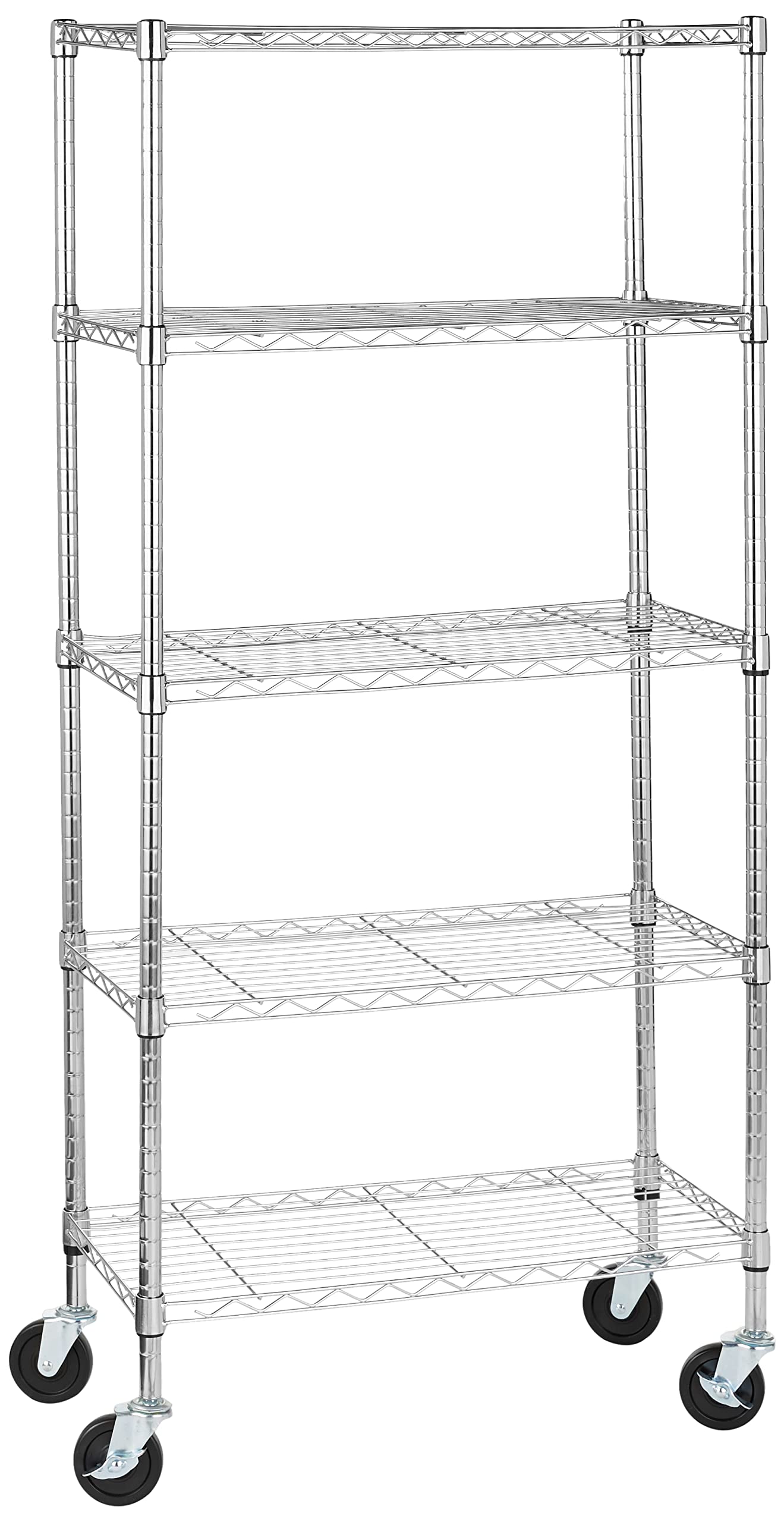 Amazon Basics 3-Shelf Adjustable, Heavy Duty Storage Shelving Unit (250 lbs loading capacity per shelf), Steel Organizer Wire Rack, 23.2"L x 13.4"W x 30"H, Black