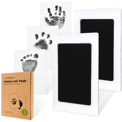 4-Pack Inkless Hand and Footprint Kit - Ink Pad for Baby Hand and Footprints - Dog Paw Print Kit,Dog Nose Print Kit - Baby Footprint Kit, Clean Touch Baby Foot Printing Kit, Handprint Kit (Jet Black)