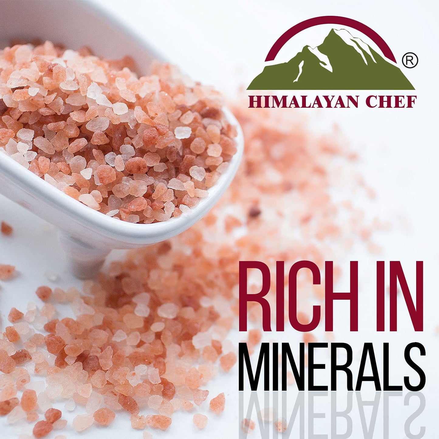 Himalayan Chef Pink Himalayan Salt Coarse Grain, Plastic Jar - 5 lbs. For Refill Grinders