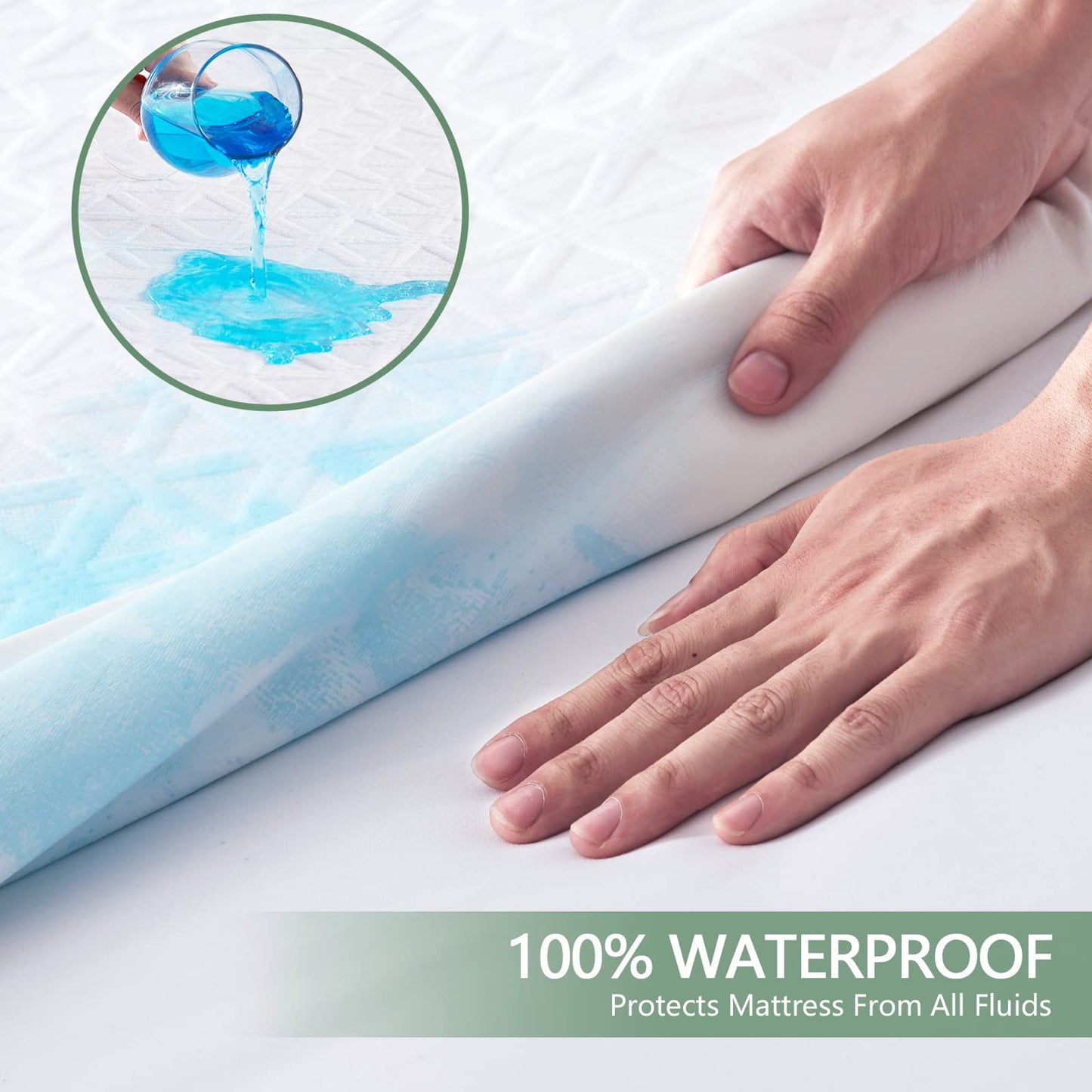 Premium 100% Waterproof Mattress Protector Twin Size, Breathable Bed Cover 3D Air Fabric Cooling Mattress Pad Cover Smooth Soft Noiseless Washable, 8''-21'' Deep Pocket