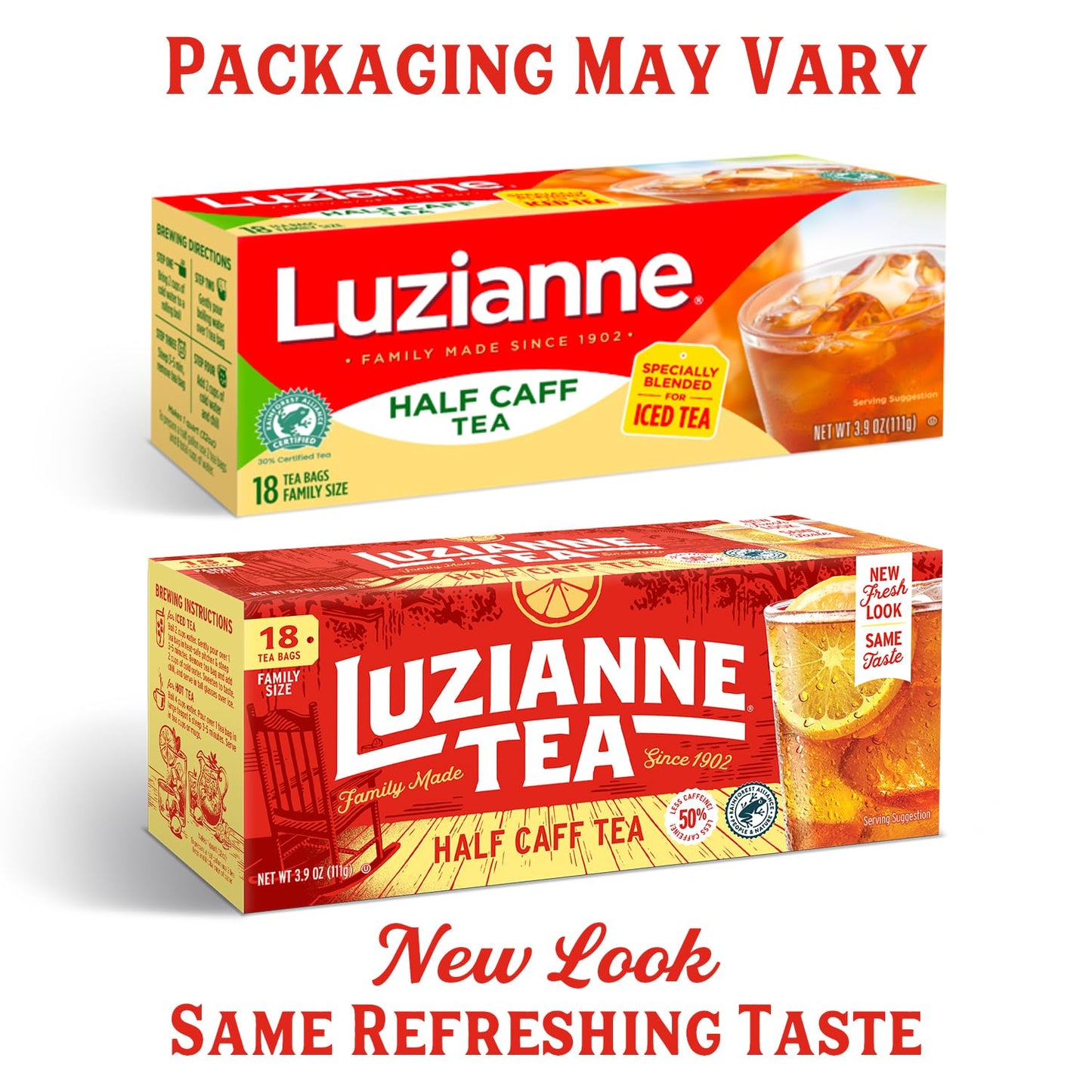 Luzianne Decaffeinated Iced Tea Bags, Family Size, 24ct Box (Pack of 6)