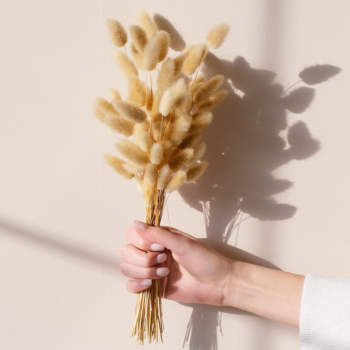 110 PCS Dried Pampas Grass Bouquet, Boho Table Decor, Bunny Tails Dried Flowers, Brown Pompas, White Pampas Grass for Wedding, Home, Rustic Party, Baby Shower Decorations