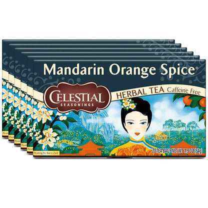 Celestial Seasonings Country Peach Passion Herbal Tea, Caffeine Free, 20 Tea Bags Box, (Pack of 6)