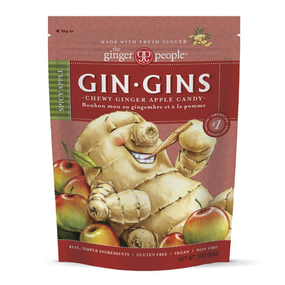 GIN GINS Original Ginger Chews by The Ginger People – Anti-Nausea and Digestion Aid, Individually Wrapped Healthy Candy – Original Flavor, 3 Oz Bag (Pack of 1)