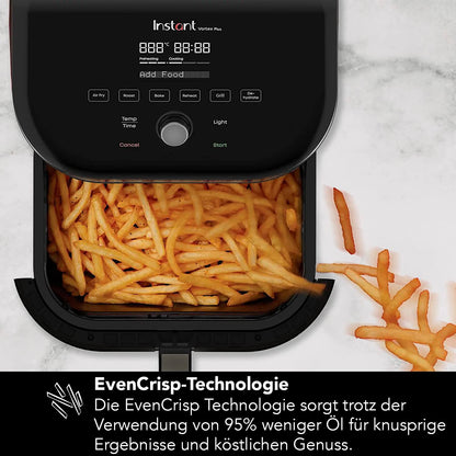 Instant Vortex Plus 6QT Air Fryer with Odor Erase Technology, 6-in-1 Functions that Crisps, Roasts, Broils, Dehydrates, Bakes & Reheats, 100+In-App Recipes, from the Makers of Instant Pot,1700W,Black