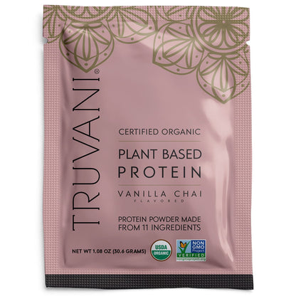 Truvani Vegan Pea Protein Powder | Banana Cinnamon | 20g Organic Plant Based Protein | 1 Serving | Keto | Gluten & Dairy Free | Low Carb | No Added Sugar