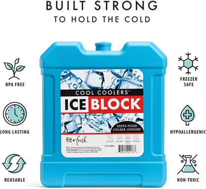 Fit and Fresh Cool, Large Cooler Ice, Blue Block