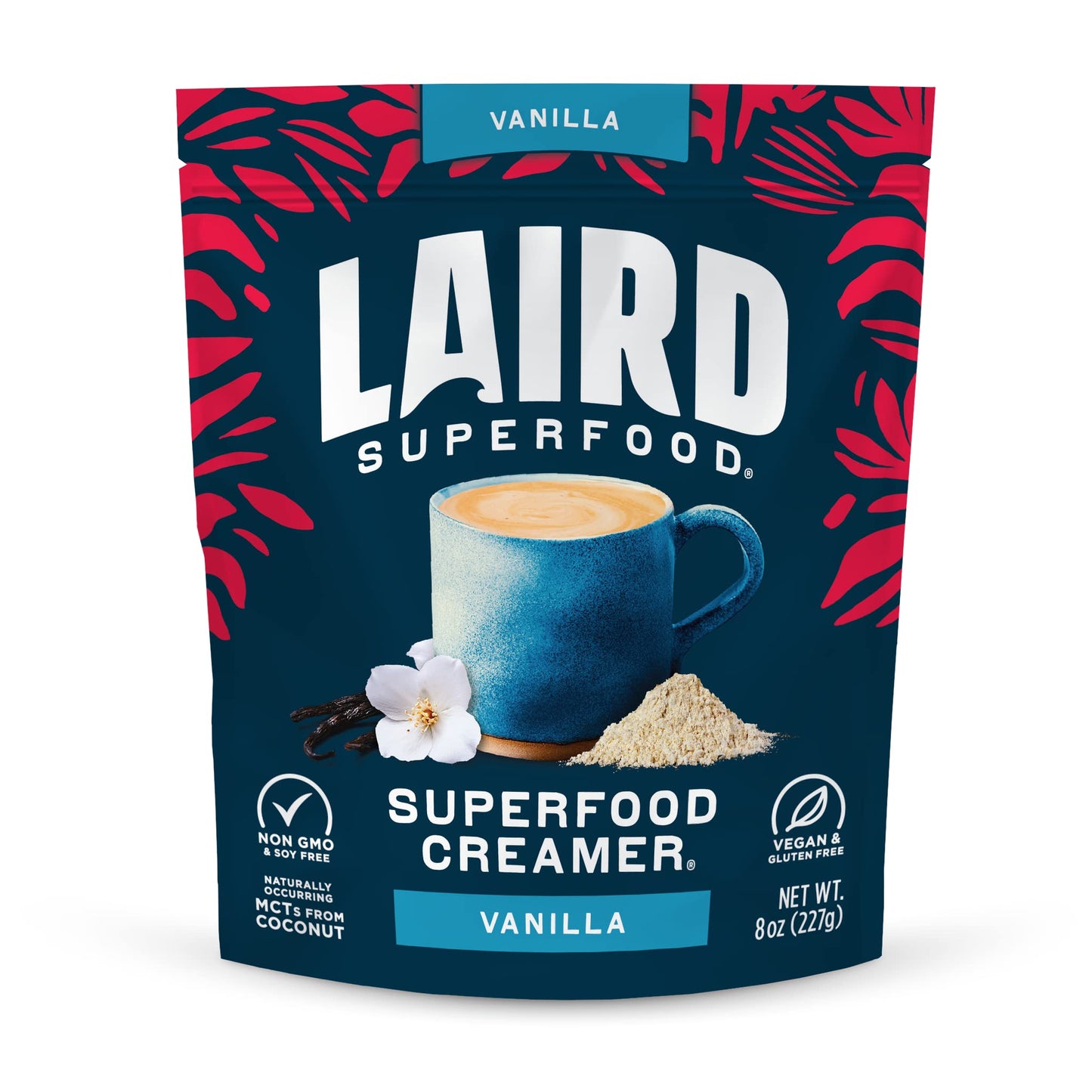 Laird Superfood Non-Dairy Superfood Creamer - Coconut Powder Coffee Creamer - Sweet & Creamy - Gluten Free, Non-GMO, Vegan - 16 oz. Bag, Pack of 1